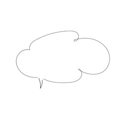 Pen handwritten cloud speech bubble on white