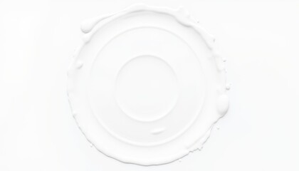 a flat ripple with small upward splashes around the edge, on pure white