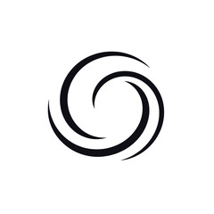 Abstract spiral circle logo design vector illustration vortex swirl shape symbol graphic element modern art