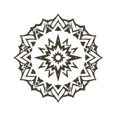 Downloadable black and white floral mandala design for coloring pages and creative projects vector illustration