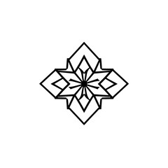 Geometric vector pattern design abstract flower shape symmetrical art decoration graphic element isolated drawing