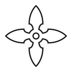 Shuriken icon vector. Ninja illustration sign. Throwing stars symbol or logo.
