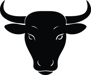 bull head silhouette vector illustration