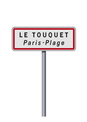 Panneau d'entrée de la ville du Touquet Paris-Plage (Pas de Calais) en vectoriel