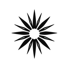 Black and white starburst vector illustration design for graphic and creative projects and design elements