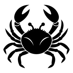 Black crab icon silhouette vector illustration isolated on a transparent background for seafood designs marine logos and ocean themed graphics