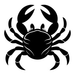 Black crab icon silhouette vector illustration isolated on a transparent background