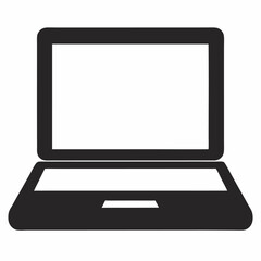 Laptop computer or notebook computer flat icon for apps and websites