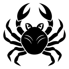 Black crab icon silhouette vector illustration isolated on a transparent background