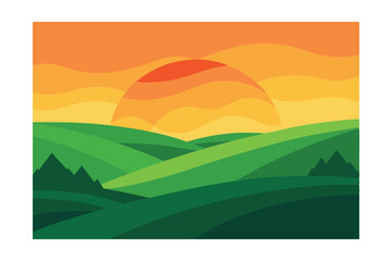 Obraz premium landscape with mountains and hills