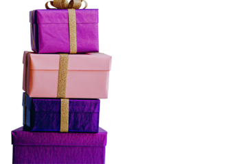 Stacked colorful gift boxes