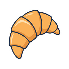 Delicious croissant pastry baking breakfast food french bakery viennoiserie sweet treat baked product vector art illustration