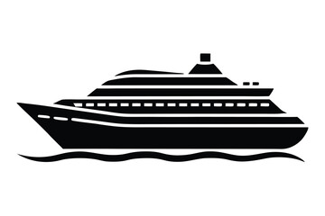 Silhouette of a luxury cruise ship on the ocean, modern liner