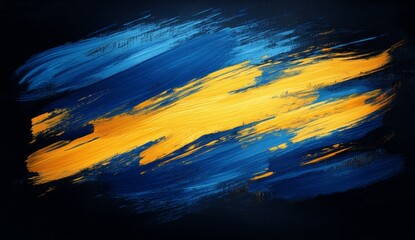Abstract brushstrokes of blue and gold