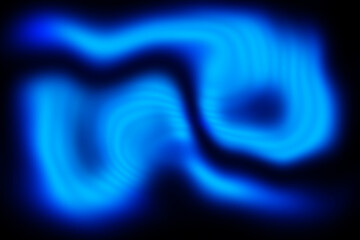 Abstract background with curved lines in bright blue on a black background.
