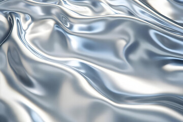 Silver Fabric Drapes & Flows Smoothly