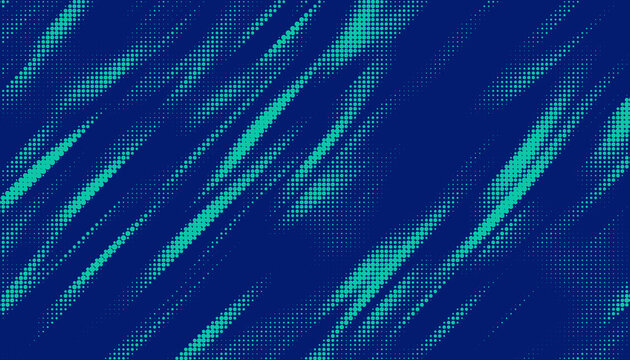 Triangular halftone texture retro wave vector. Geometric technology abstract diagonal dotted background. Half tone retro comic pattern. Minimal 80s style dynamic tech structure wallpaper.	
