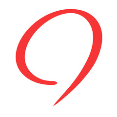 手書き　採点イラスト　赤ペン　丸