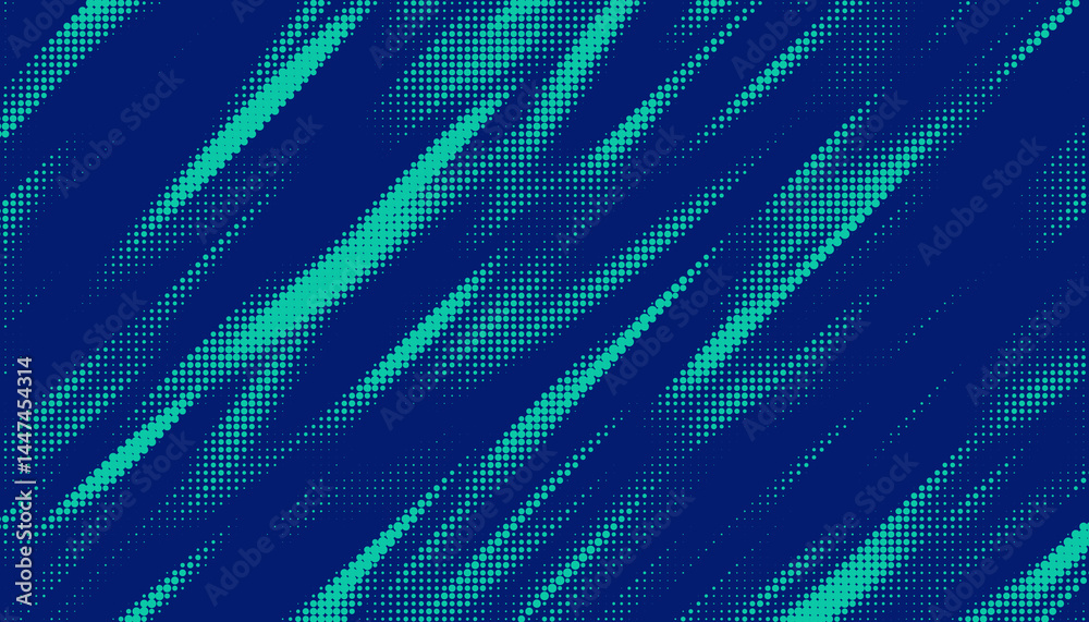 Aufkleber Triangular halftone texture retro wave vector. Geometric technology abstract diagonal dotted background. Half tone retro comic pattern. Minimal 80s style dynamic tech structure wallpaper.	
