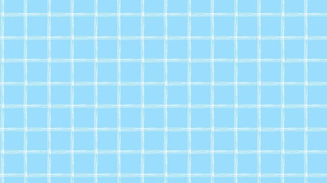 斜めにスクロールするチェック柄の水色背景。ループする4Kアニメーション