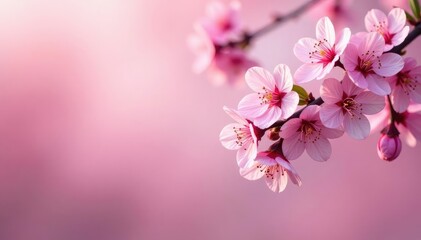 Naklejka premium Delicate pink sakura blossoms, full bloom, intricate pattern, petal, japan, flower pattern