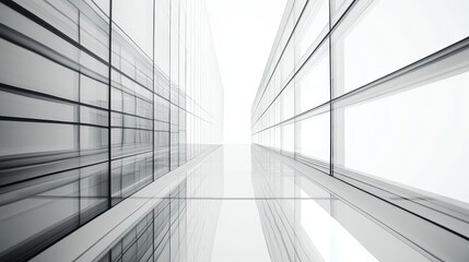 Modern glass building architecture exterior design abstract city grey urban lines white black light