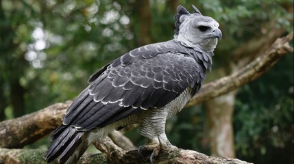 Majestic Harpy Eagle Perched on Branch