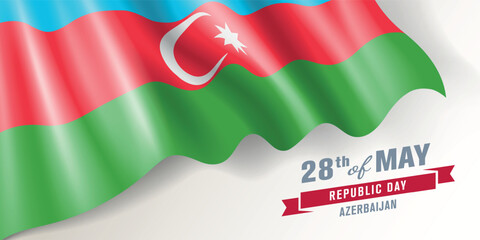 Azerbaijan republic day vector banner, greeting card