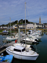 Boats in the marina of Binic, commune in the Côtes-d'Armor department of Brittany in north-western France.