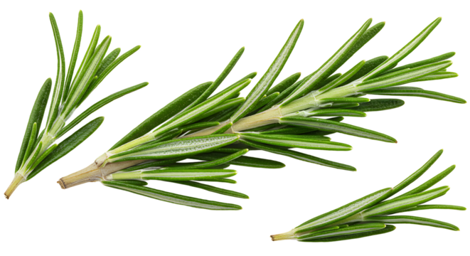 A few sprigs of fresh rosemary on black background