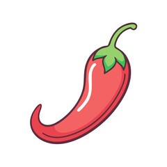 Red chili pepper illustration vector, spicy chili, hot pepper, paprika, vegetable, food, spice icon