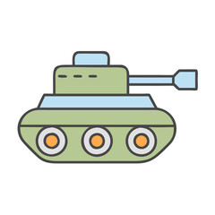 Cartoon tank illustration vector graphic army vehicle military warfare icon design element