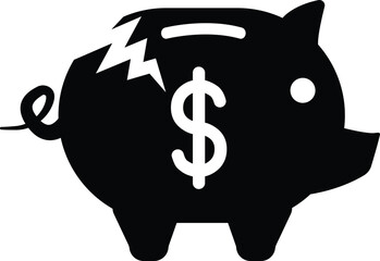 Clean vector illustration of Emergency fund symbol silhouette in black.