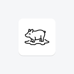 Pig In Mud, vector, pixel perfect, illustrator file