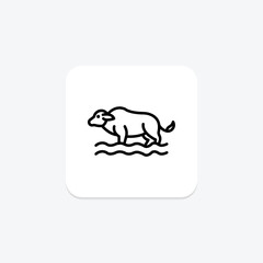 Buffalo In Water, vector, pixel perfect, illustrator file