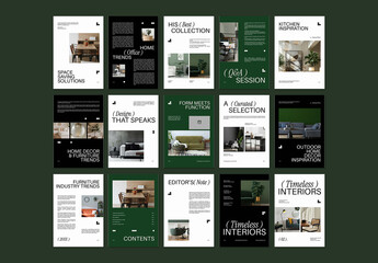 White and Green Utilitarian Furniture E-Magazine