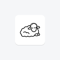 Sheep Resting, vector, pixel perfect, illustrator file