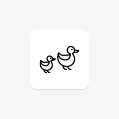 Ducklings In Line, vector, pixel perfect, illustrator file