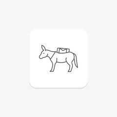 Donkey Carrying Load, vector, pixel perfect, illustrator file