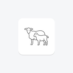 Lamb With Mother, vector, pixel perfect, illustrator file