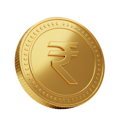 Golden Indian Rupee Coin: 3D Render of Indian Currency