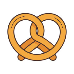 Delicious pretzel food snack bakery baked treat german bread illustration vector graphic design art