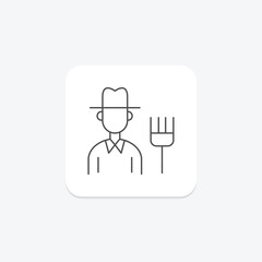 Farmer With Rake, vector, pixel perfect, illustrator file