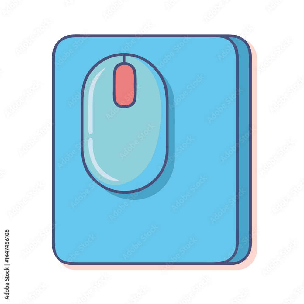 Poster Illustration of computer mouse device input pointing click technology equipment peripheral tool accessory
