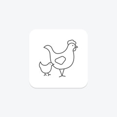 Rooster And Hen, vector, pixel perfect, illustrator file