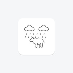 Cow In Rain, vector, pixel perfect, illustrator file