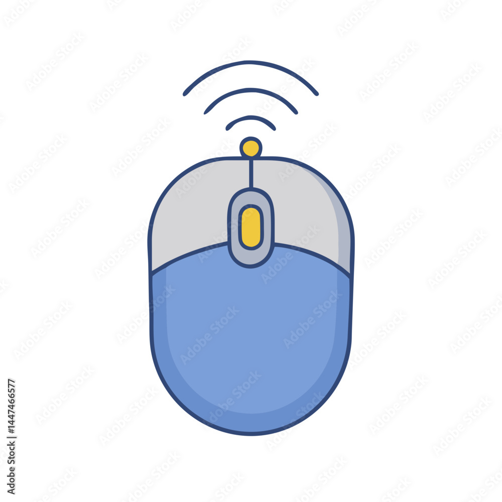 Poster Illustration of wireless mouse computer mouse pc mouse technology mouse device input device pointer tool accessory