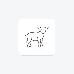 Baby Lamb Standing, vector, pixel perfect, illustrator file