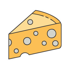 Delicious cheese cheddar swiss gouda cheese triangle dairy food snack gourmet cheese slice food vector