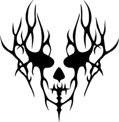 Floral Sugar Skull Tattoo SVG